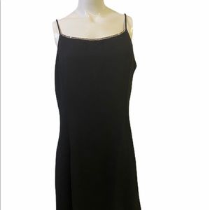 Black Beaded Spaghetti Straps‎ Evening Gown 15 16 Holiday Dress Party Dress